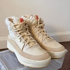Sorel Cream and Tan High-Top Sneakers